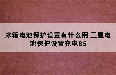 冰箱电池保护设置有什么用 三星电池保护设置充电85